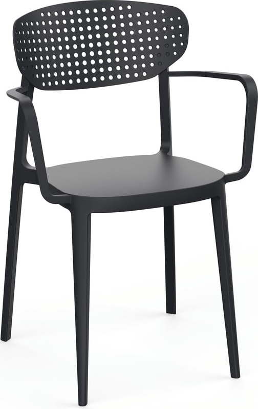 Antracitová plastová zahradní židle Aire – Rojaplast