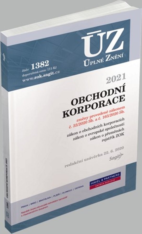 ÚZ 1382 Zákon o obchodních korporacích 2021