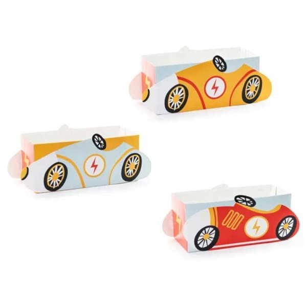 Krabičky na občerstvení a popcorn Cars 7,5 x 7,5 x 17 cm 3 ks