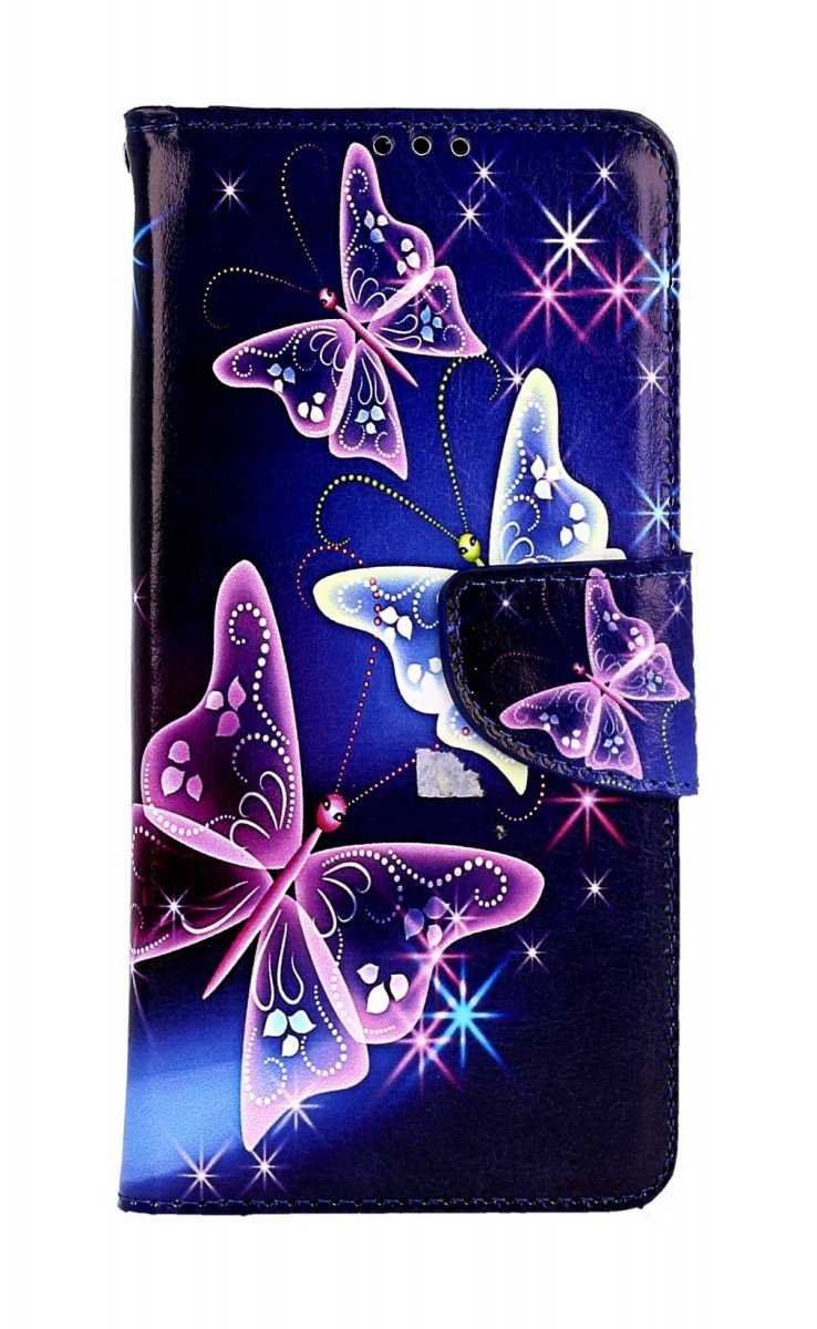 Pouzdro TopQ Xiaomi Redmi Note 13 Pro knížkové Modré s motýlky 121395