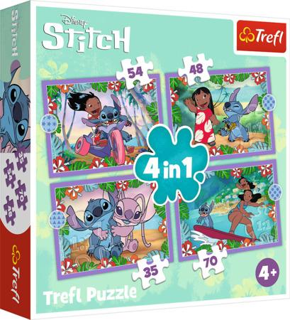 TREFL Puzzle Lilo&Stitch: Bláznivý den 4v1 (35,48,54,70 dílků)