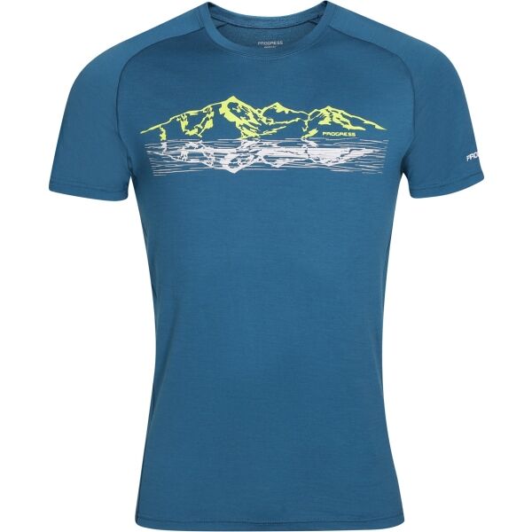 PROGRESS TASMAN Pánské merino triko s krátkým rukávem, tmavě modrá, velikost