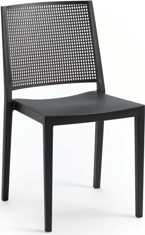 Antracitová plastová zahradní židle Grid – Rojaplast