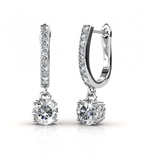 Royal Fashion stříbrné pozlacené náušnice Swarovski DES0150-WG