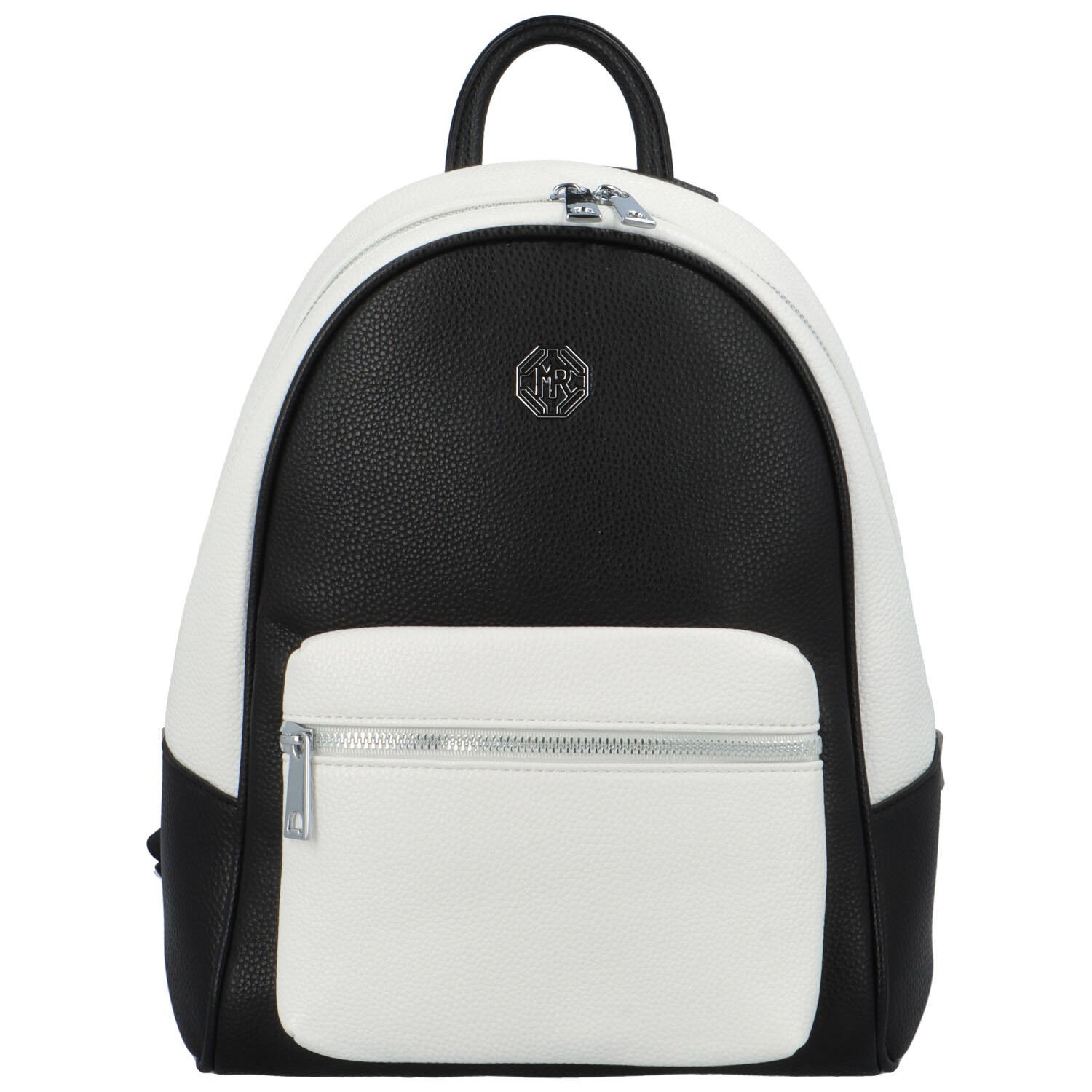 Sympatický dámský koženkový batoh Wimpi, černo-bílá