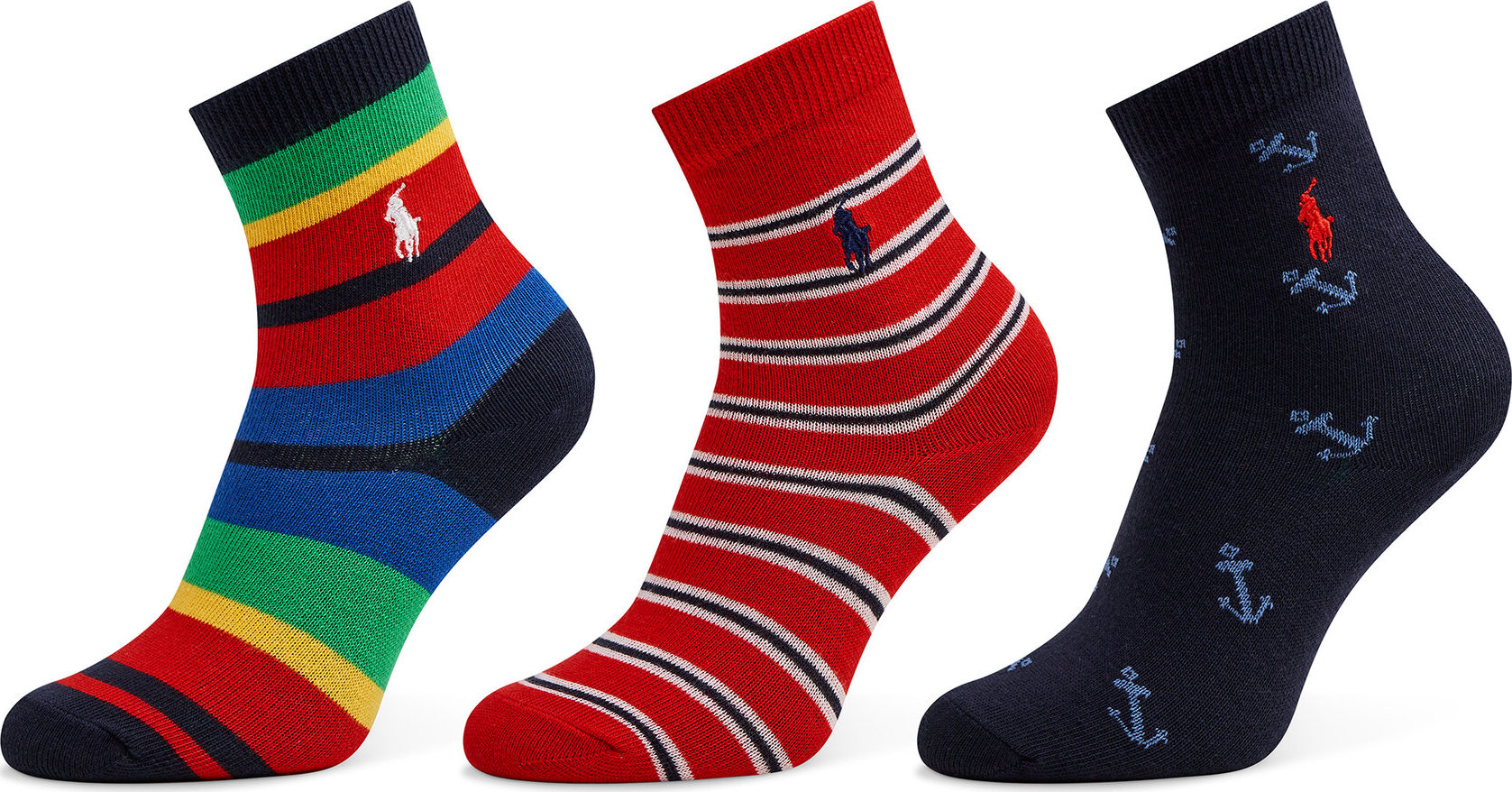 Sada 3 párů dětských vysokých ponožek Polo Ralph Lauren 442945133001 Grey 020