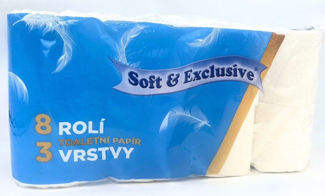 TOAL Toaletní papír Soft & Exclusive, 8 ks, 3 vrs., bílý