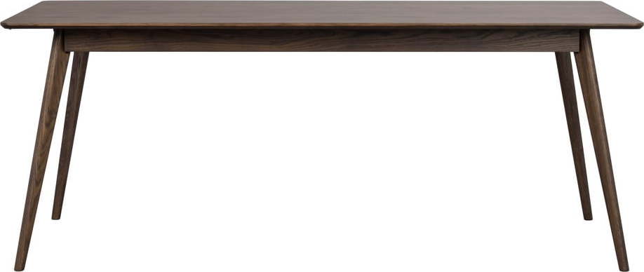 Tmavě hnědý rozkládací jídelní stůl v dekoru dubu 90x190 cm Yumi – Rowico