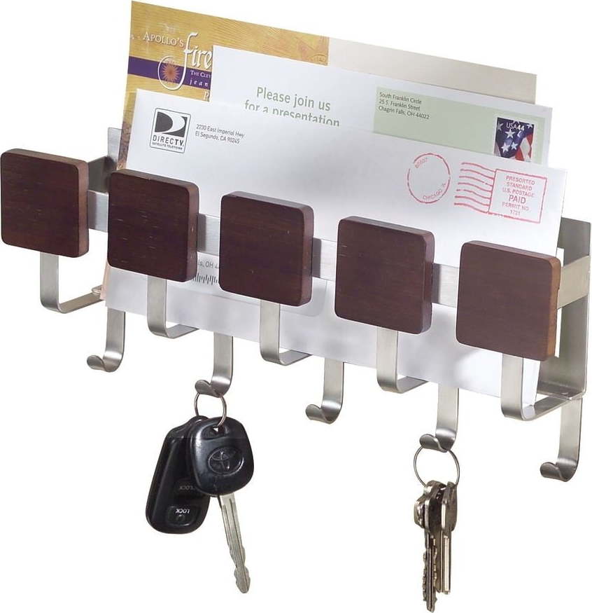 Nástěnný držák na klíče s přihrádkou na dopisy iDesign Fombu
