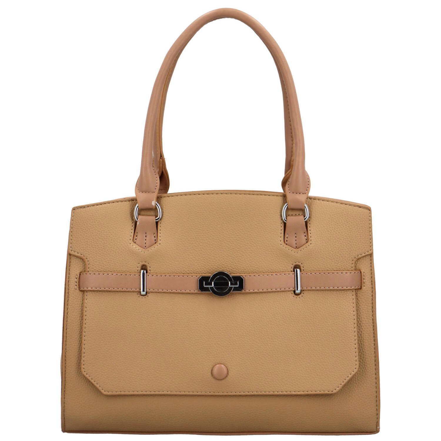 Stylová dámská koženková kabelka na rameno Billie, tmavě béžová