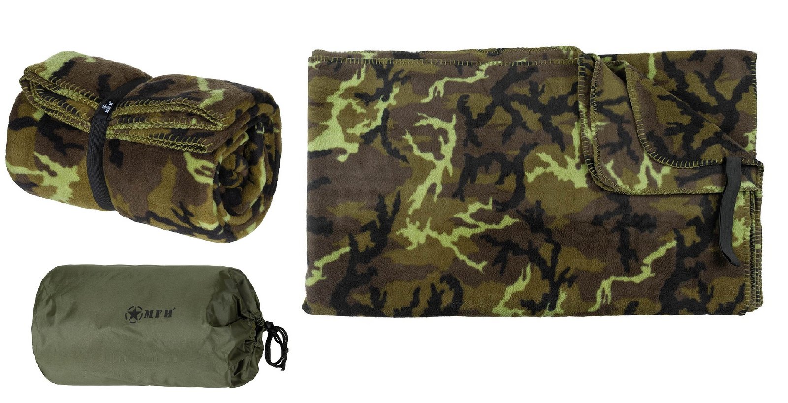 Deka maskovaná 200x150 cm přikrývka Fleece 300 g/m² vz.95 AČR MFH® Adventure 32340J