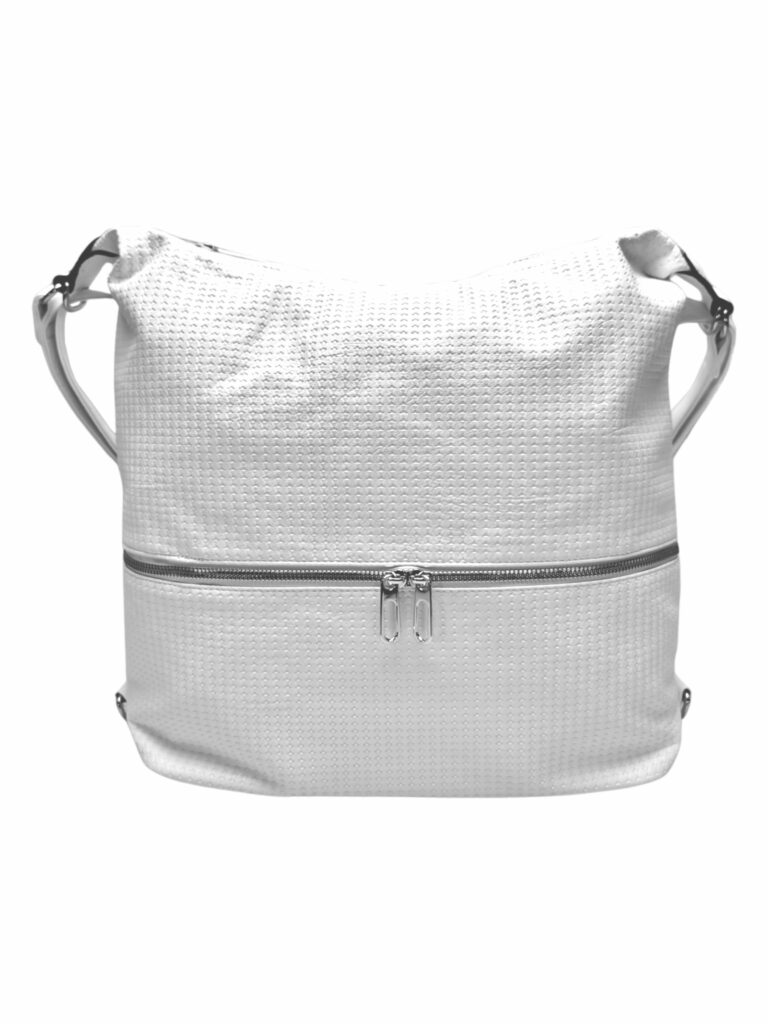 Velký bílý kabelko-batoh 2v1 se vzorem