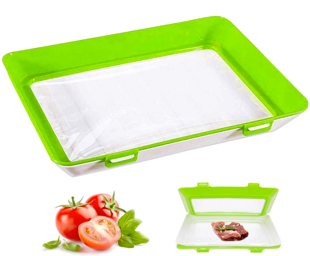 De Gusto Tác na potraviny s elastickým víkem FLEX&FRESH, 30 x 23 cm, zelený EF10