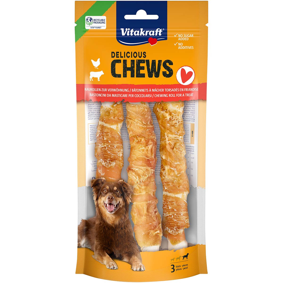 Vitakraft Chews Deli žvýkací tyčinky, kuřecí, vel. L, 3 kusy