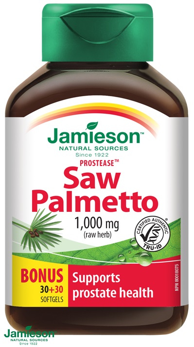 Jamieson Prostease™ Saw Palmetto 125 mg na prostatu 60 kapslí