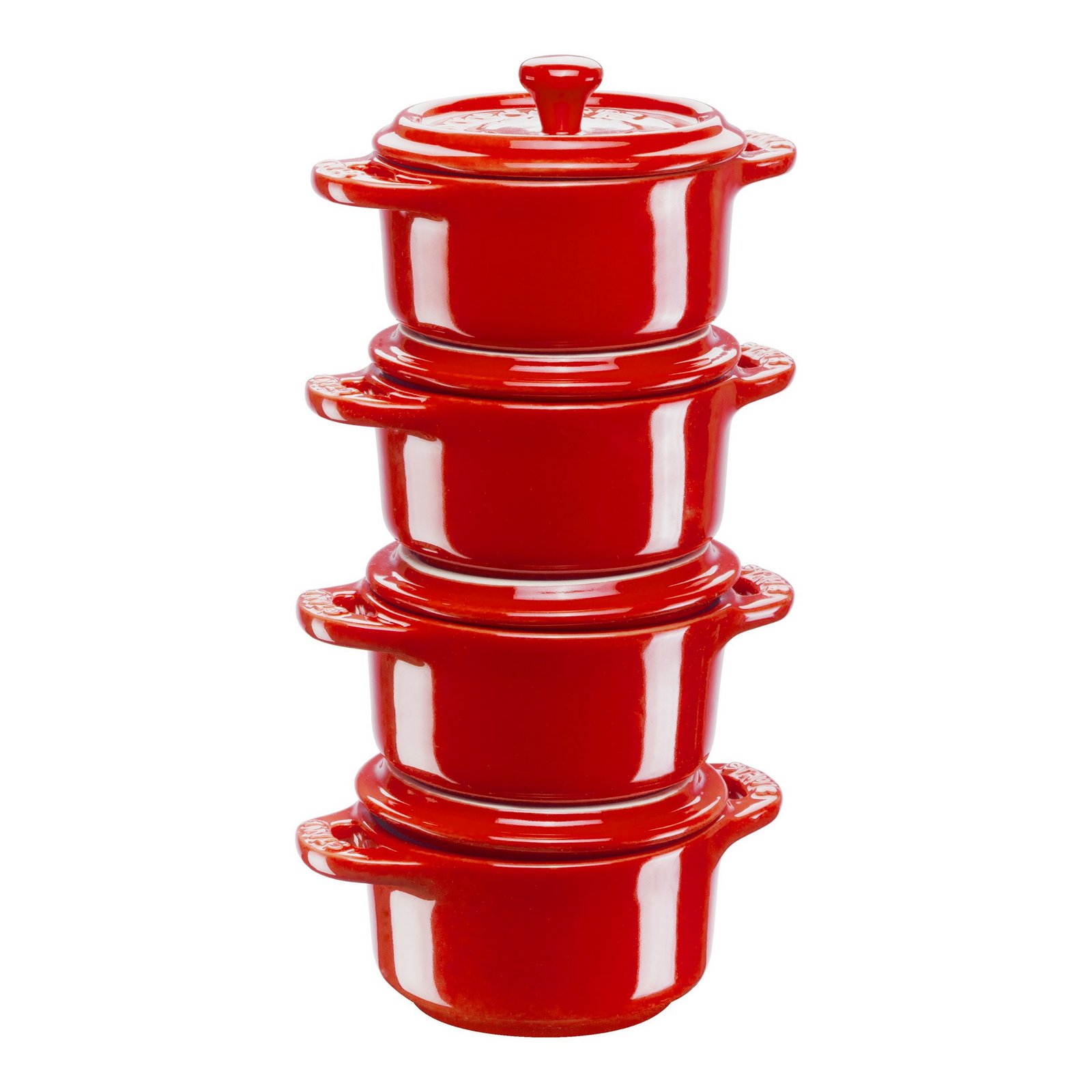 Zapékací mísa 10 cm, sada 4 ks, červená, keramika, Staub