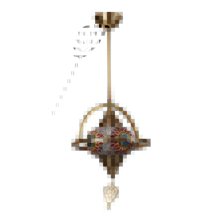 Opviq Chandelier Yeni Macellan Tekli Mozaik Camlı Multicolor