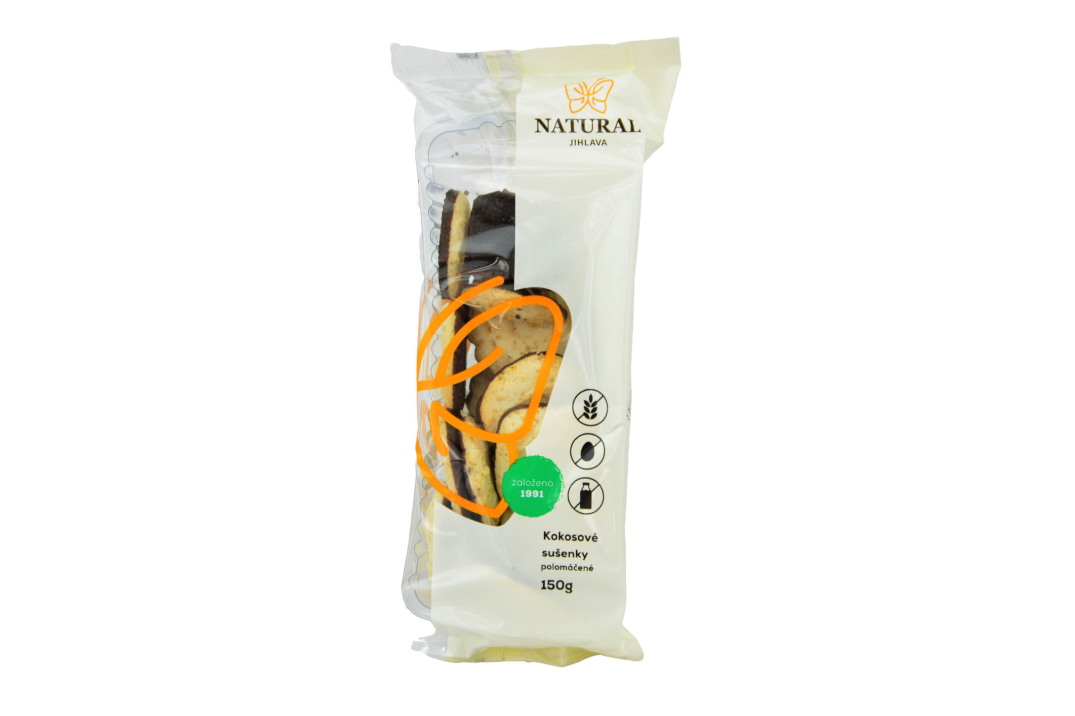 Natural Jihlava Sušenky kokosové polomáčené bez lepku, vajec a mléka - Natural 150g 16 ks