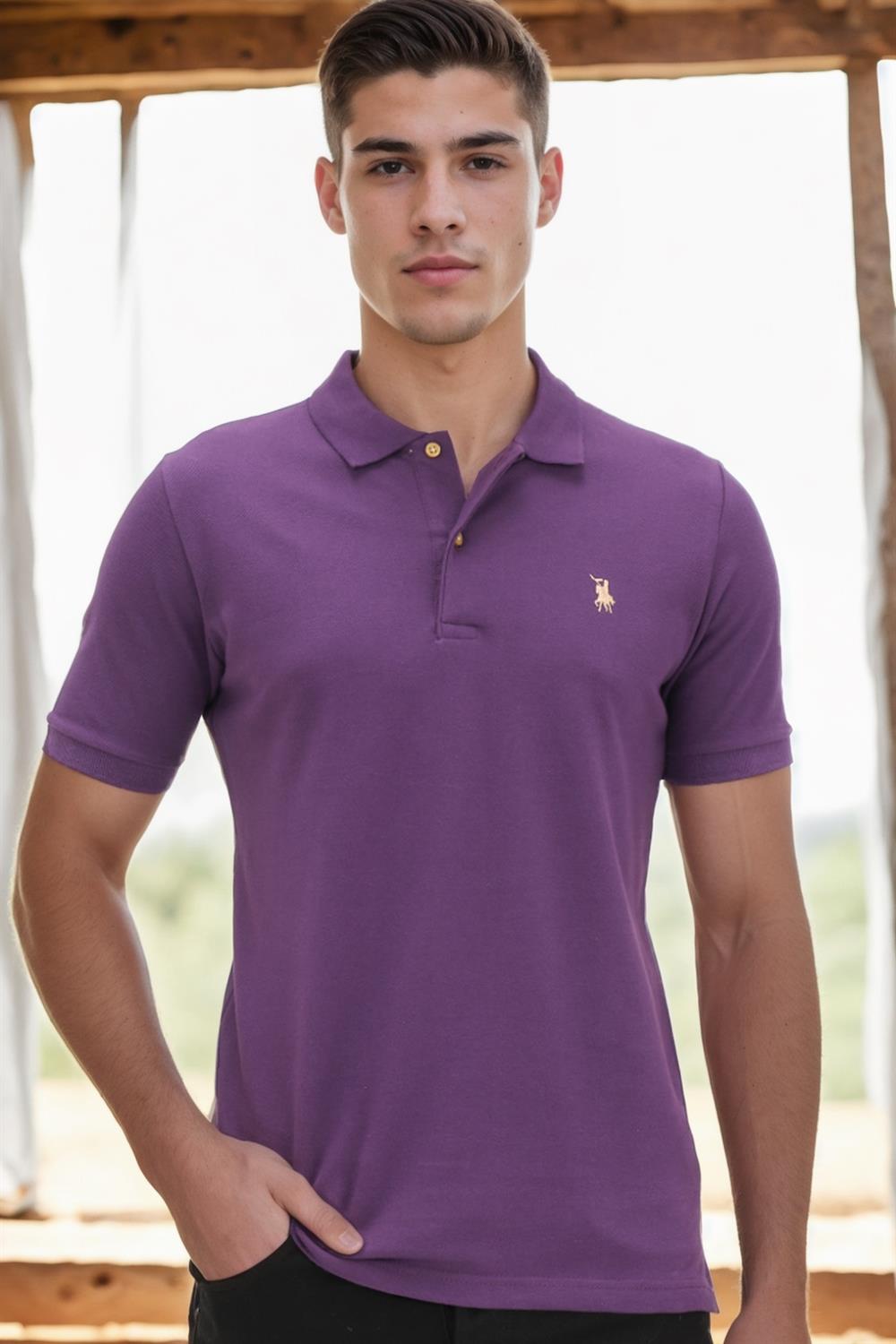 T8561 DEWBERRY MEN'S TSHIRT-PURPLE-2