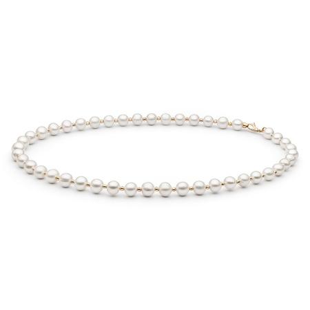 Silvego Perlový náhrdelník Magestic z bílých perel se zapínáním z růžového zlata