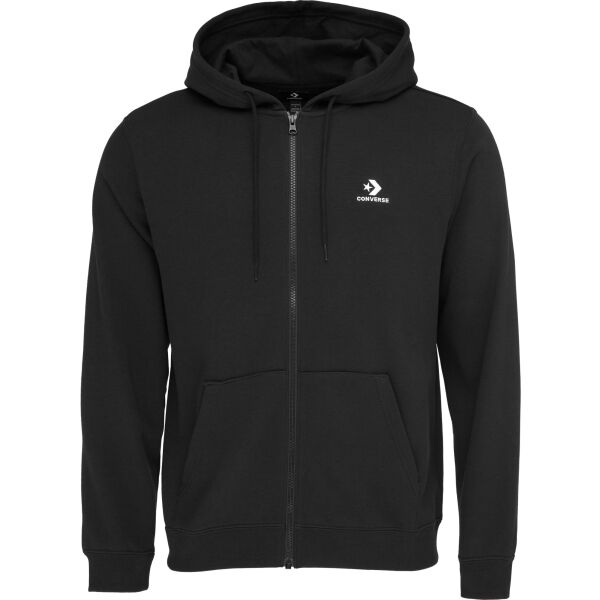 Converse STANDARD FIT LEFT CHEST STAR CHEV EMB FULL ZIP Pánská mikina, černá, velikost