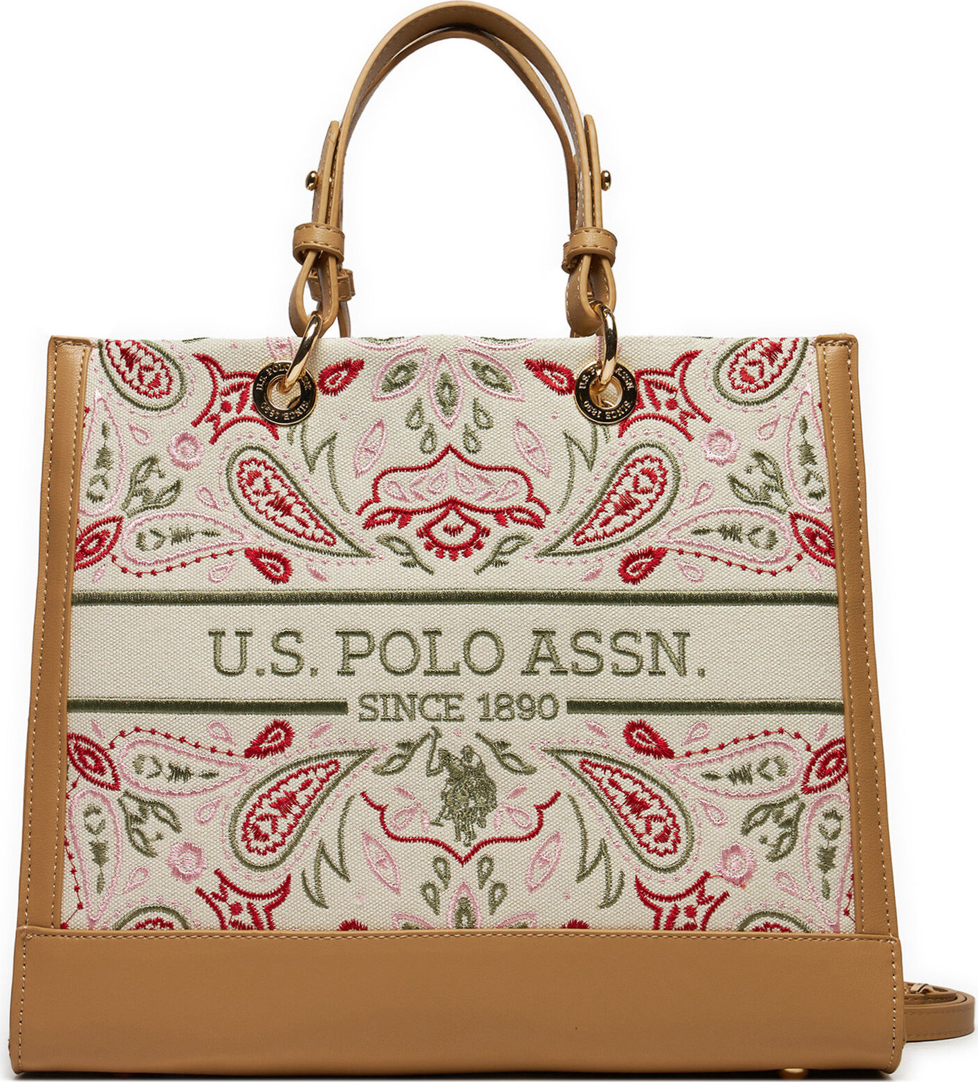 Kabelka U.S. Polo Assn. BEUQY6441WC2N61 Natural Multi
