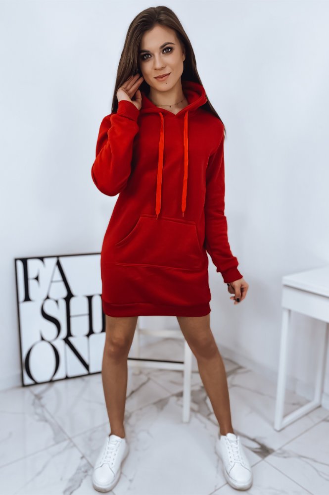 Dstreet TIMMY červená mikina / šaty EY1935 S, ČERVENÉ