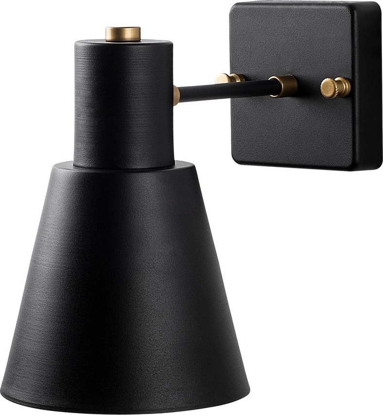 Nástěnné svítidlo v černé a zlaté barvě ø 14 cm Funnel – Opviq lights
