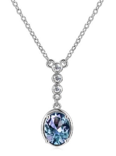 Royal Fashion stříbrný pozlacený náhrdelník Alexandrit DGPS0054-WG