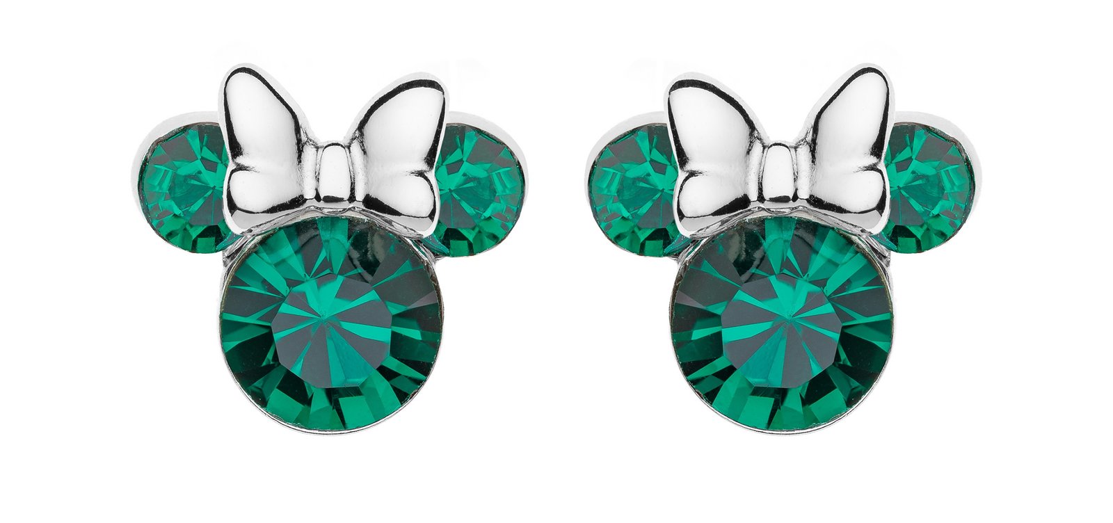 Disney Třpytivé stříbrné náušnice pecky Minnie Mouse ES00028SMAYL.CS