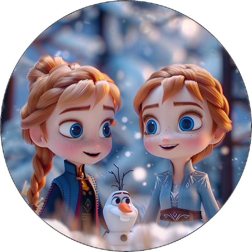 Jedlý papír Anna a Elsa děti 19,5 cm