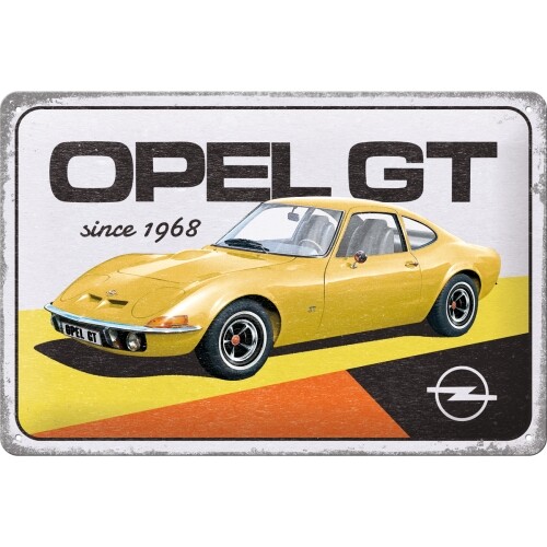 Postershop Plechová cedule Opel GT - since 1968, (20 x 30 cm)