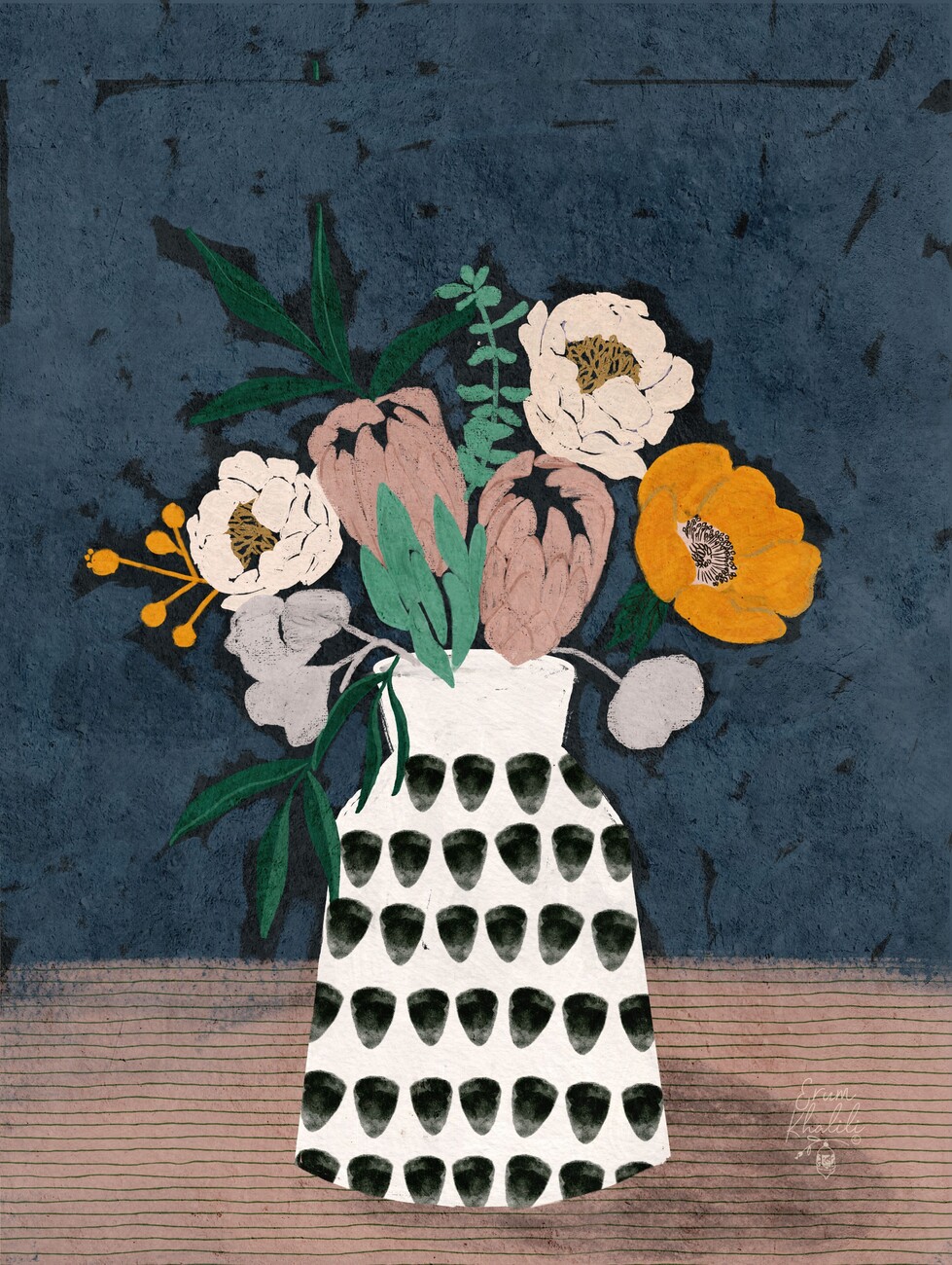 Erum Khalili Ilustrace Moody Florals, Erum Khalili, (30 x 40 cm)