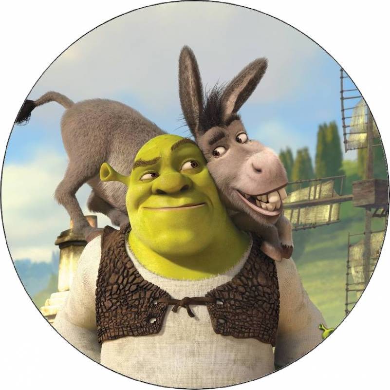 Jedlý papír Shrek a oslík 19,5 cm - Pictu Hap