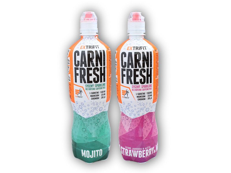 Extrifit Carnifresh Sparkling Caffein free 850ml Varianta: jahoda máta