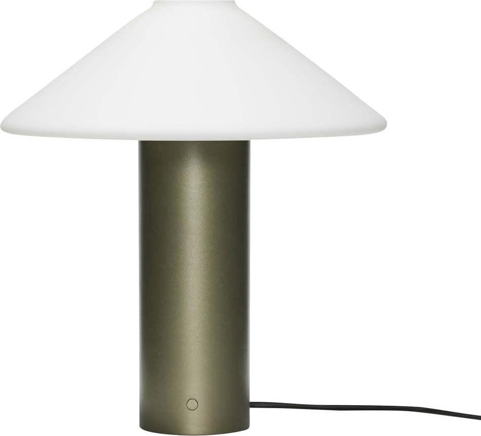 Tmavě zelená stolní lampa se skleněným stínidlem (výška 40 cm) Orbit – Hübsch