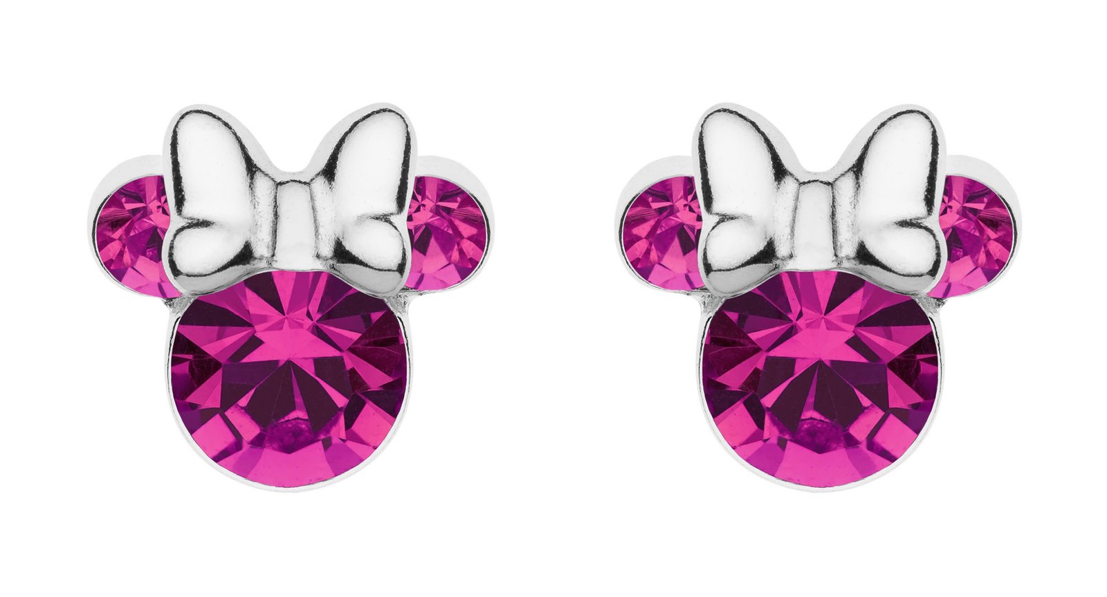 Disney Třpytivé stříbrné náušnice pecky Minnie Mouse ES00028SOCTL.CS