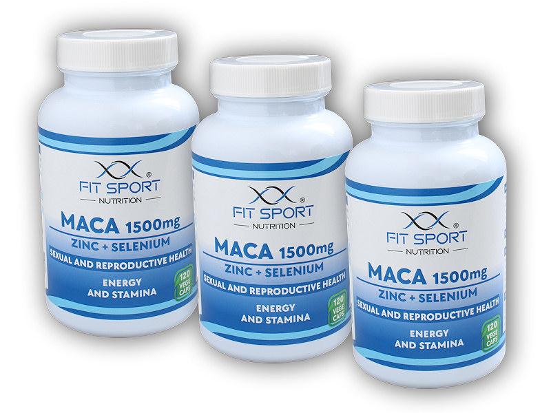 FitSport Nutrition 3x Maca 1500mg + Zinc + Selenium 120 vege caps