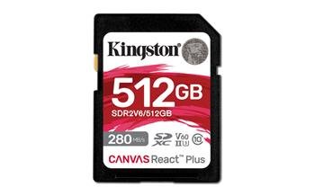Kingston paměťová karta 512GB SDR2V6 Canvas React Plus SDXC UHS-II