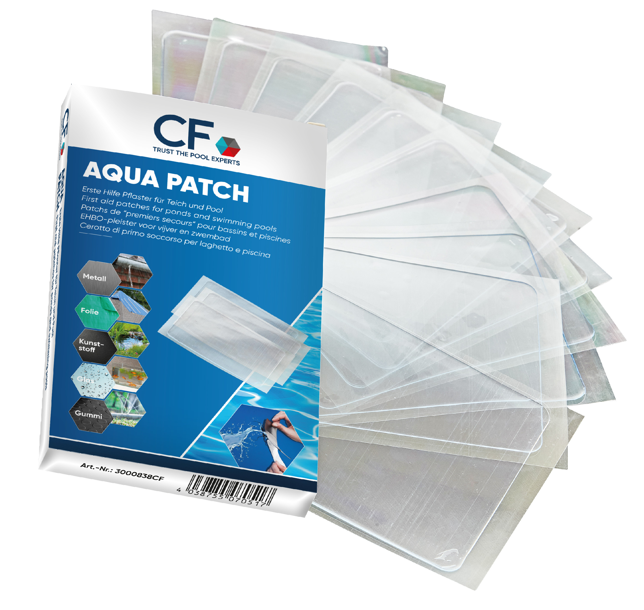 CF Opravná samolepící průhledná páska na bazény Aqua Patch 70517