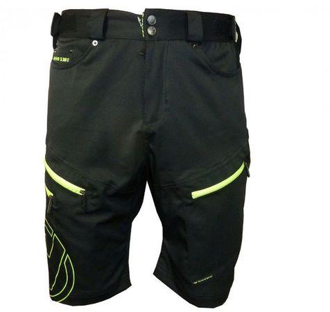 Haven kalhoty krátké pánské NAVAHO SLIMFIT černo/zelené s cyklovložkou XL