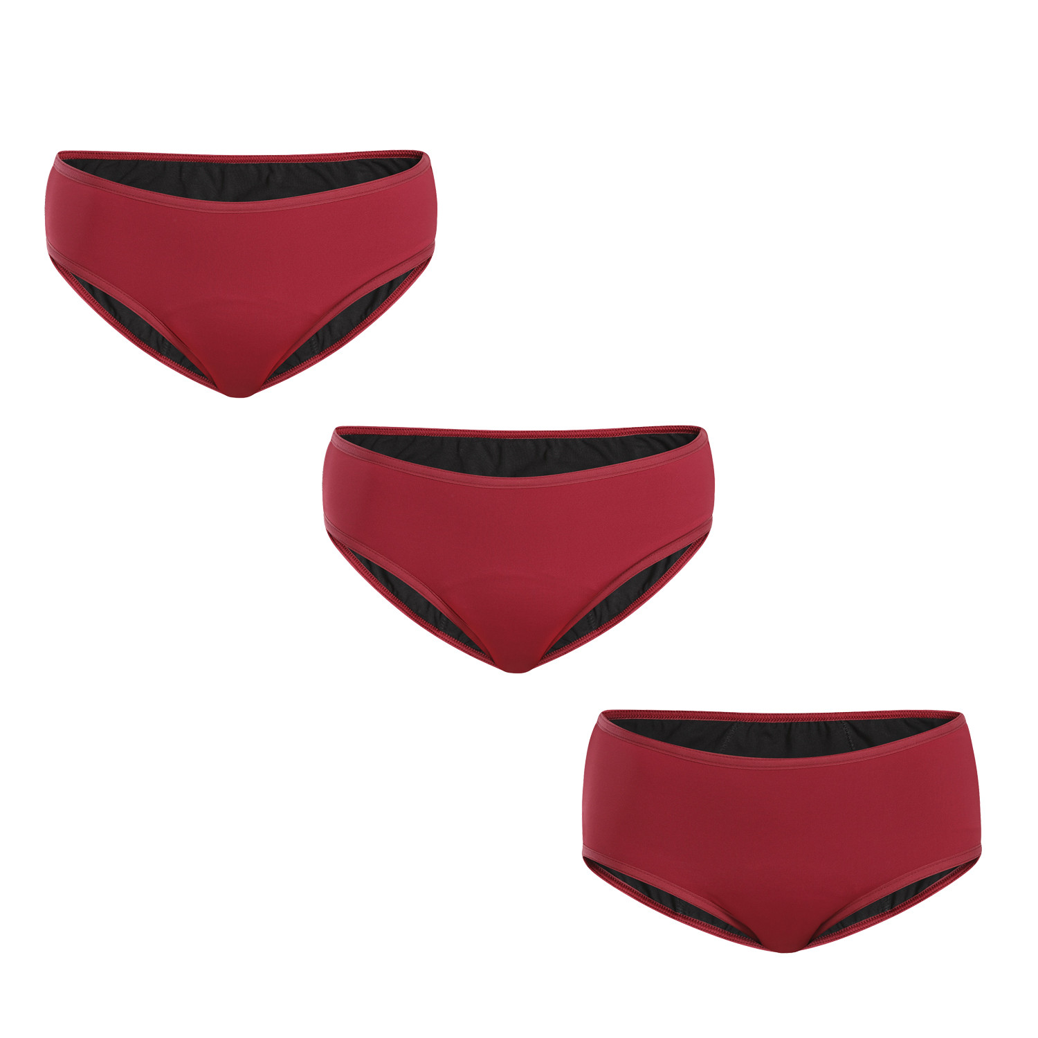 3PACK Menstruační kalhotky Meracus Burgundy pro silnou menstruaci (MEMS107) L