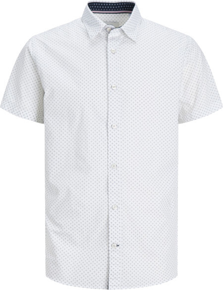 Jack&Jones PLUS Pánská košile JJPLAIN Slim Fit 12254851 White 4XL, XXXXL