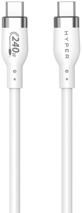 Hyper® nabíjecí kabel Silicone USB-C, 240W, 1m, bílá - HY-HJ4001WHGL