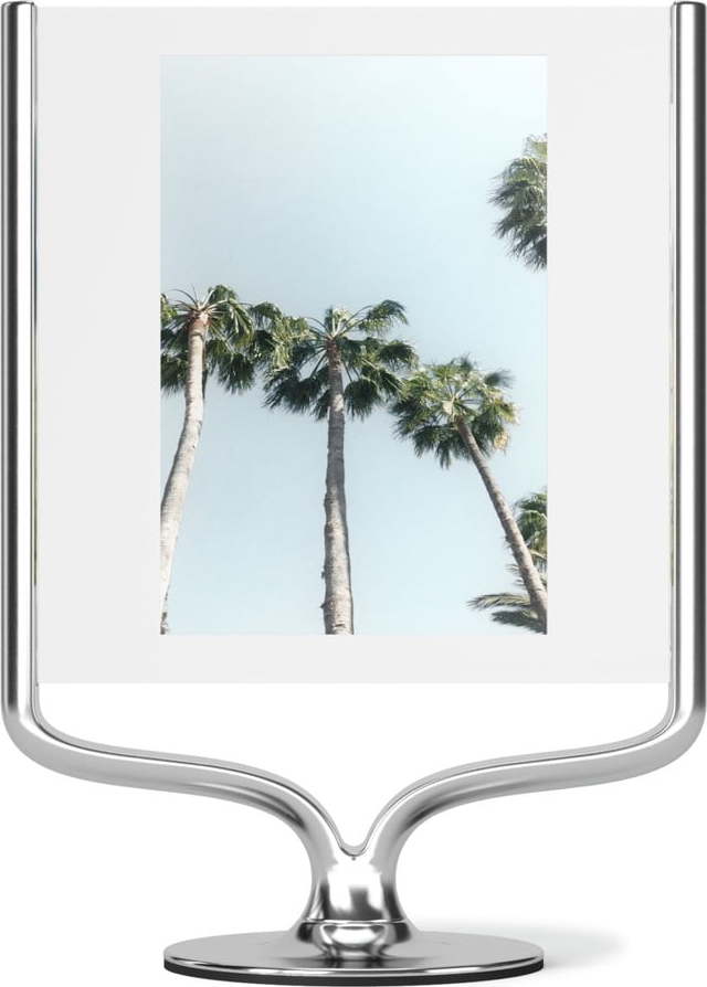 Kovový stojací rámeček ve stříbrné barvě 18x25 cm Wishbone – Umbra