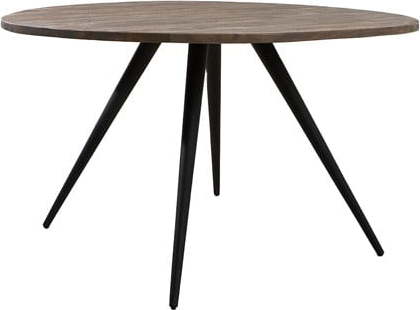 Kulatý jídelní stůl v černé a tmavě hnědé barvě s deskou z akácie ø 120 cm Turi – Light & Living