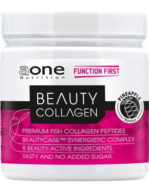 AONE Beauty Collagen, 300g, kolagenní peptidy z ryb s argininem, kyselinou hyaluronovou, vitaminem C a zinkem, Ananas