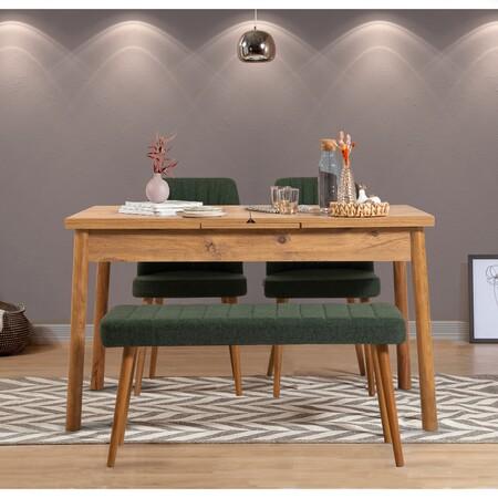Hanah Home Extendable Dining Table & Chairs Set (4 Pieces) Santiago Atlantice -Green Atlantic Pine
Green