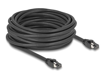 Delock - Síťový kabel - RJ-45 (M) do RJ-45 (M) - 10 m - 7.5 mm - S/FTP - CAT 8.1 - provedení bez hrbolků, rychlost přenosu dat a? 40 Gbps - černá