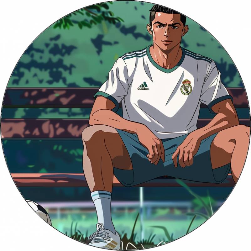 Jedlý papír Cristiano Ronaldo na lavičce animace 19,5 cm - Pictu Hap